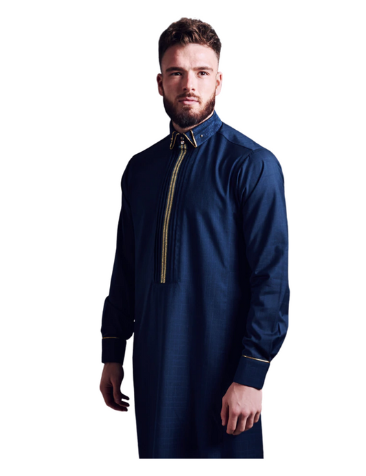 LAWUNG Men's thobe - Navy Blue  FROM UK