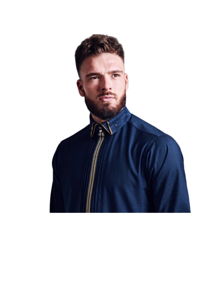 LAWUNG Men's thobe - Navy Blue  FROM UK