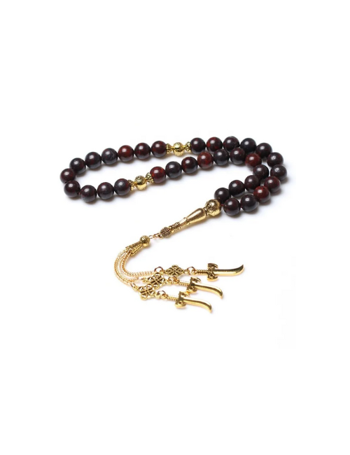 Black Red Saudi Style Stone Tesbeeh