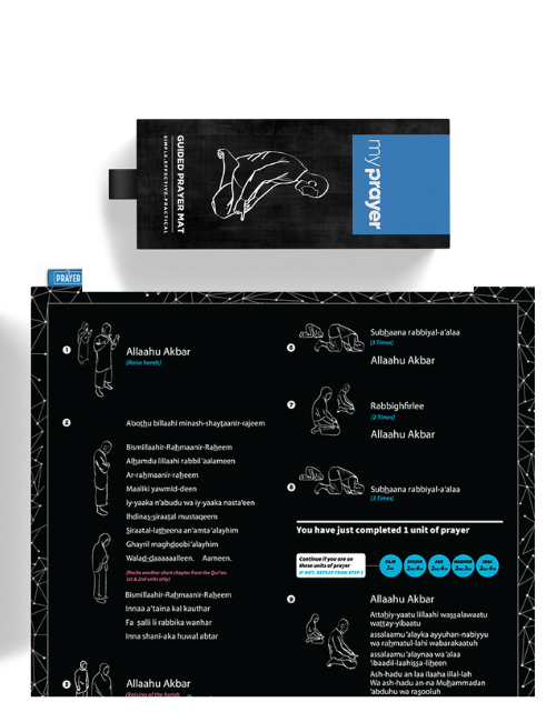 Guided Prayer Mat by Tenfold - for adults (black)