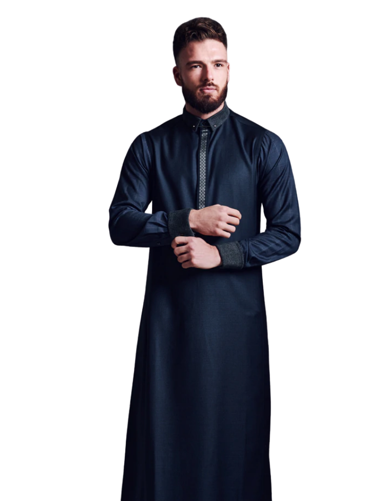 LAWUNG MEN'S THOBE - INDIGO BLUE FROM UK