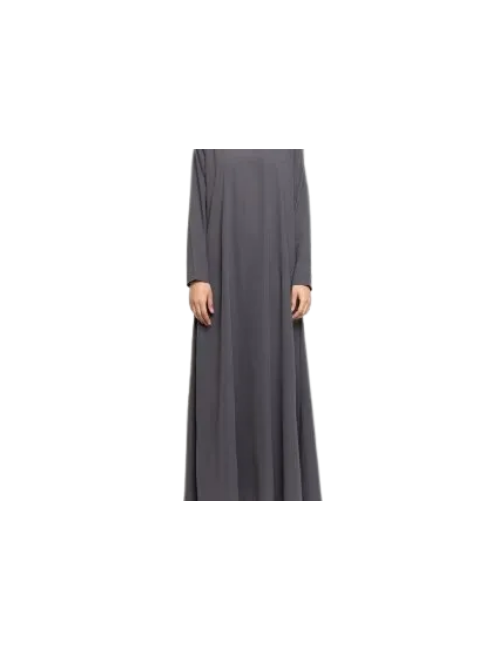 Dark Grey Plain Abaya