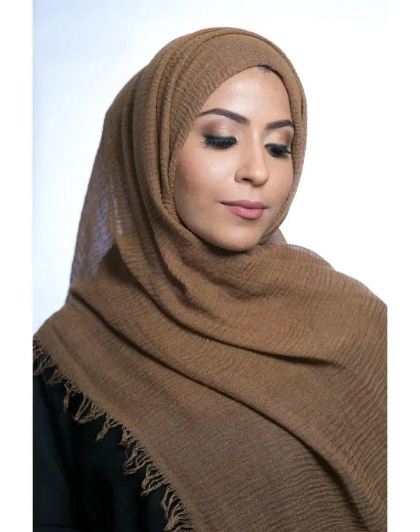 Brown Crinkle Hijab