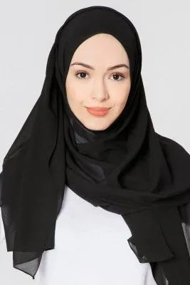 Black Chiffon Hijab