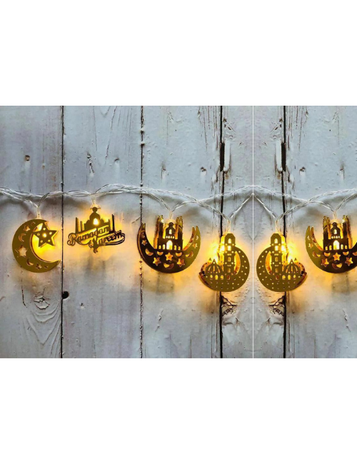 Ramadan Lantern/Mosque/Star and Moon Gold LED String Lights