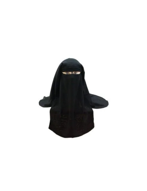 3-Layer Extra Long Black Niqab