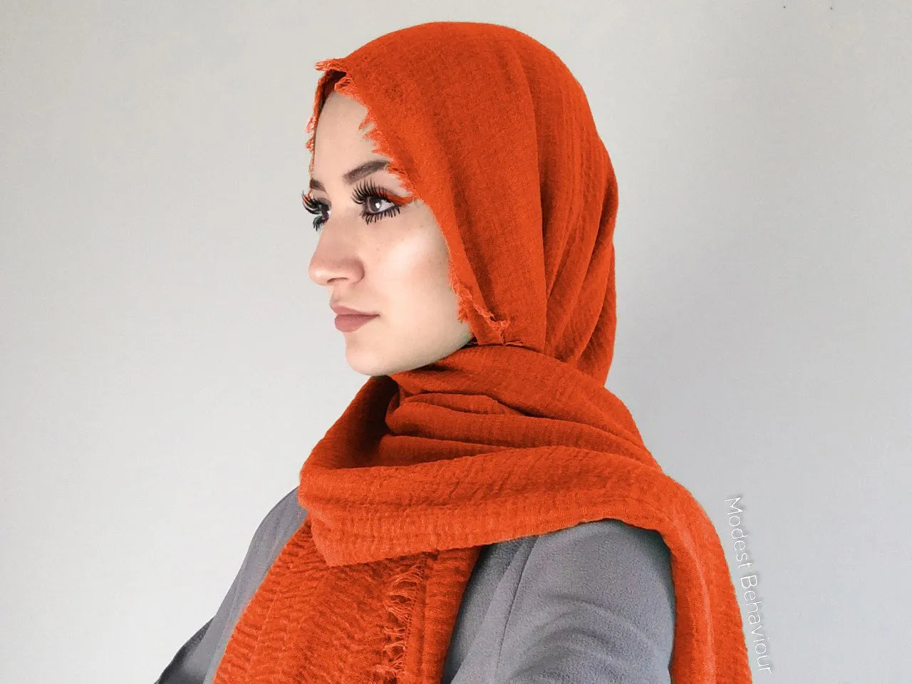 Orange Crinkle Hijab