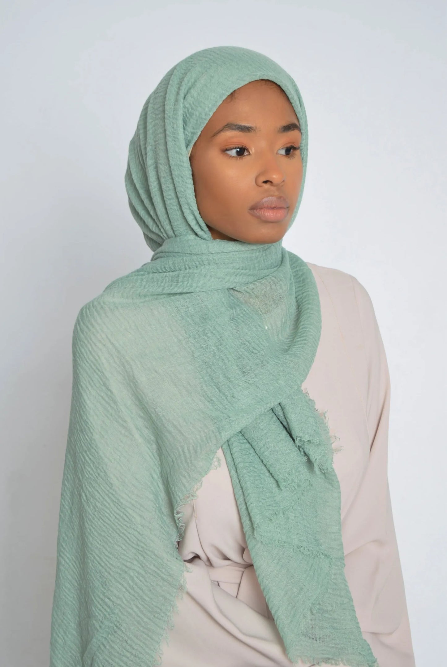 Light Mint Crinkle Hijab