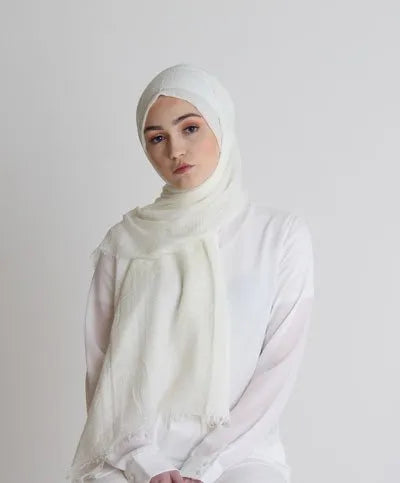 Beige Crinkle Hijab