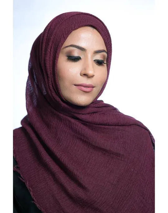 Burgundy Crinkle Hijab