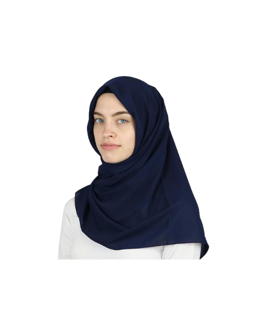 Plain Navy Blue Square Hijab