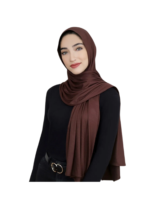 Plain Brown Jersey Hijab