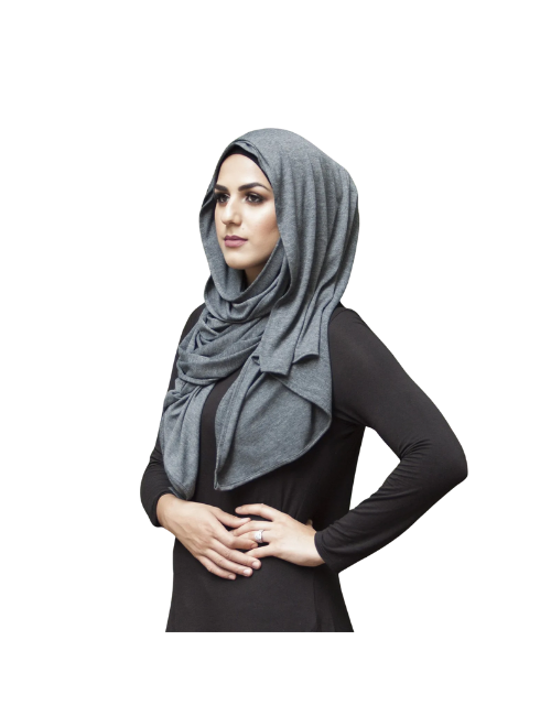 Plain Dark Grey Jersey Hijab