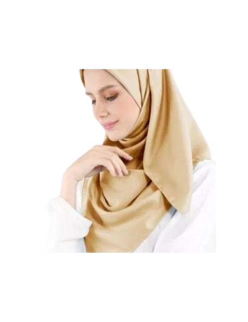 Plain Gold Square Hijab