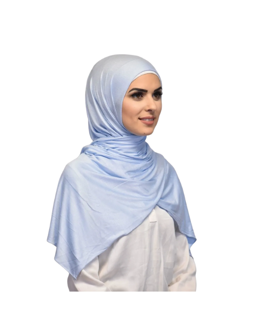 Plain Light Blue Jersey Hijab