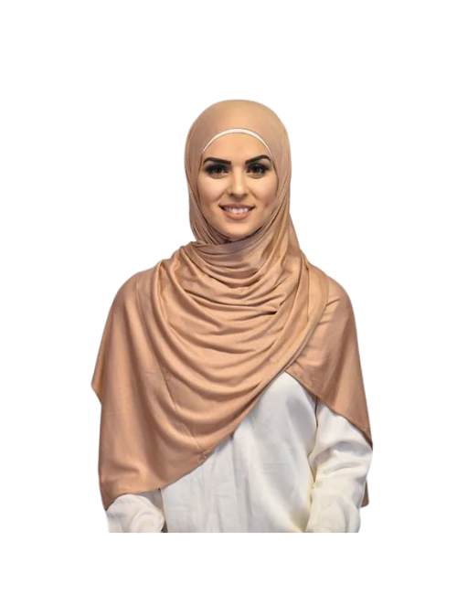 Plain Light Brown Jersey Hijab