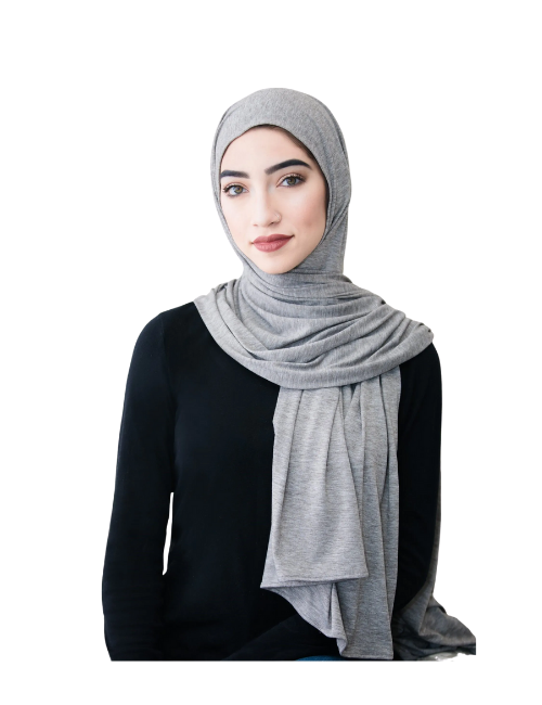 Plain Light Grey Jersey Hijab