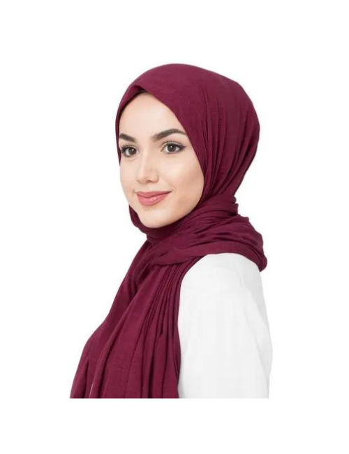 Plain Maroon Jersey Hijab
