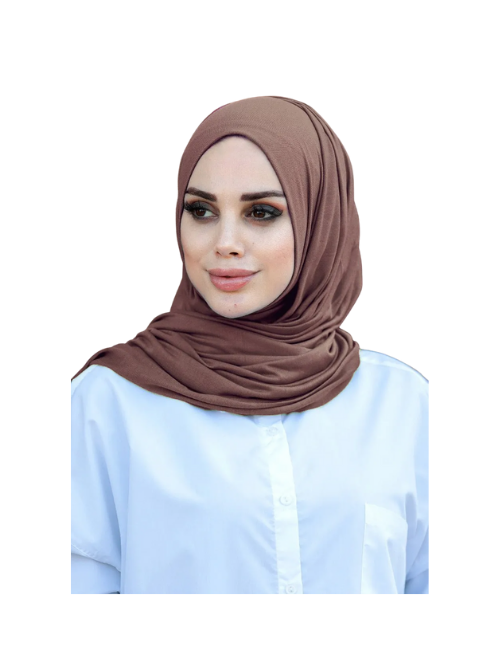 Premium Turkish Jersey Hijab (Brown)