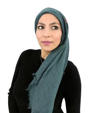 Teal Crinkle Hijab