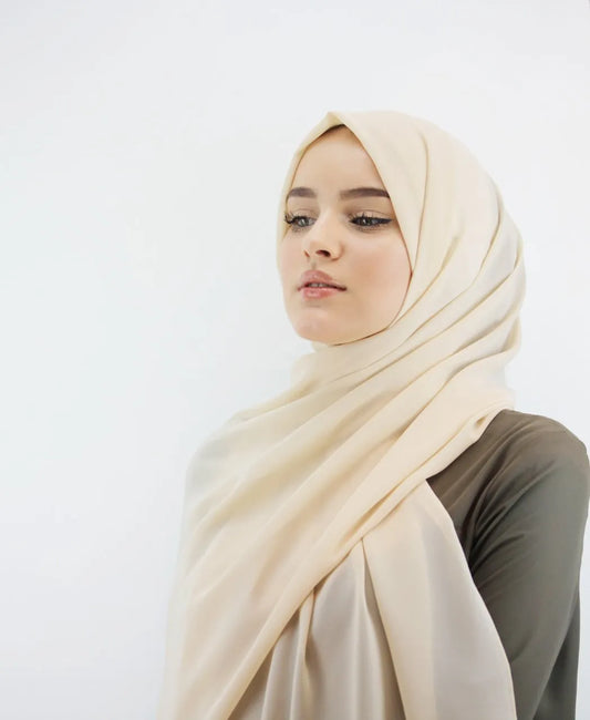 Beige Chiffon Hijab