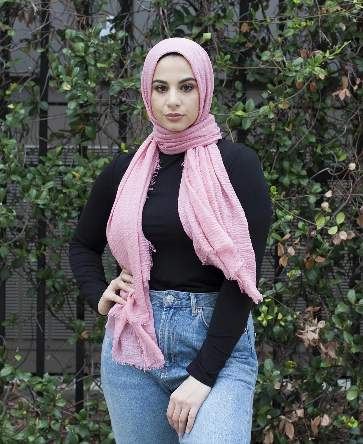 Light Pink Crinkle Hijab