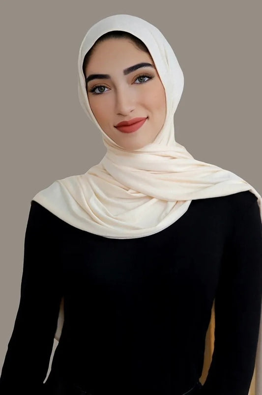 Plain Beige Jersey Hijab