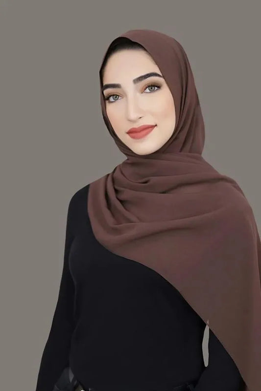 Brown Chiffon Hijab