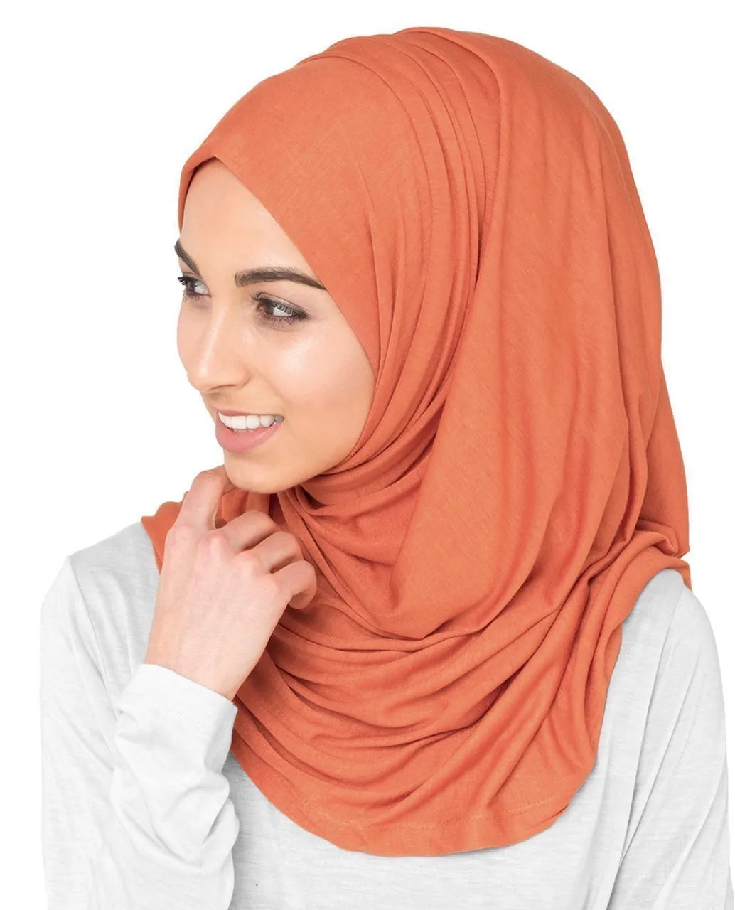 Plain Average Orange Jersey Hijab